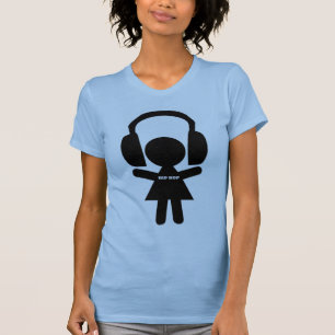 T-shirt Música de Hip Hop, fones de ouvido, amor do