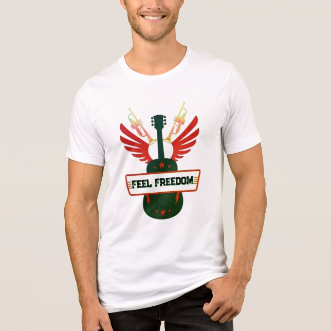 T-Shirt Música Sentir Liberdade | Trilha Freefit U (Frente)
