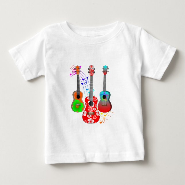 T-shirt Música tropical do jogador do Ukulele da ilha (Frente)