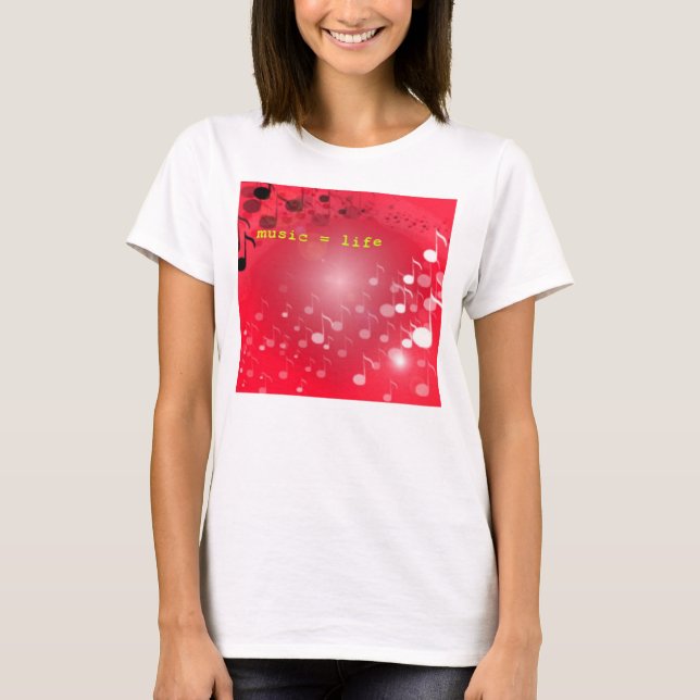 T-shirt música = vida (Frente)