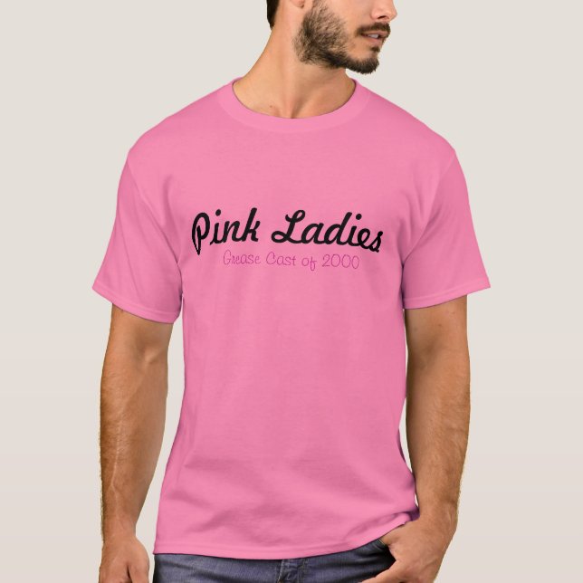 T-shirt musical da graxa: Senhoras cor-de-rosa (Frente)