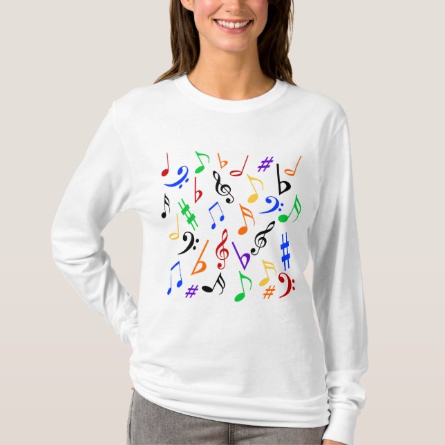 T-shirt Musical Notes Music Shirt (Frente)