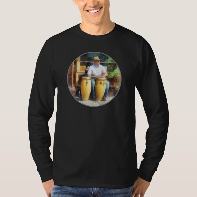 T-shirt Músicos - Tocando Bongôs (Frente)