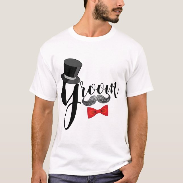 T-shirt Mustache Groom (Frente)