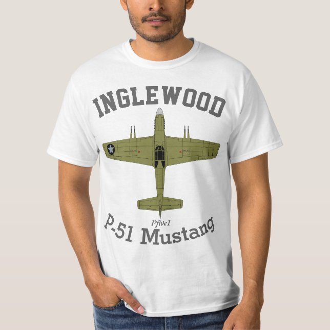 T-shirt Mustang Inglewood de Pfive1 P-51 (Frente)