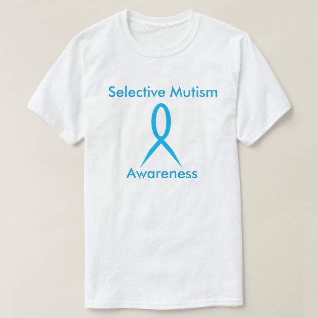 T-shirt Mutism seletivo da fita da consciência (Frente do Design)