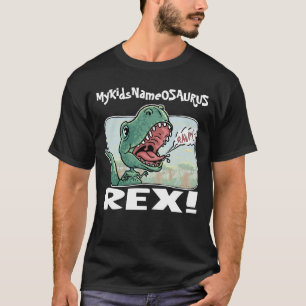 T-shirt MyKidsNameOSAURUS Rex edita com nome do seu miúdo