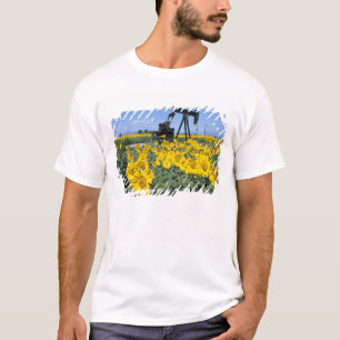 T-shirt Na, EUA, Colorado, Girassóis, Torre de Perfuração