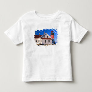 T-shirt NA, EUA, Maine.  Farol de West Quoddy perto
