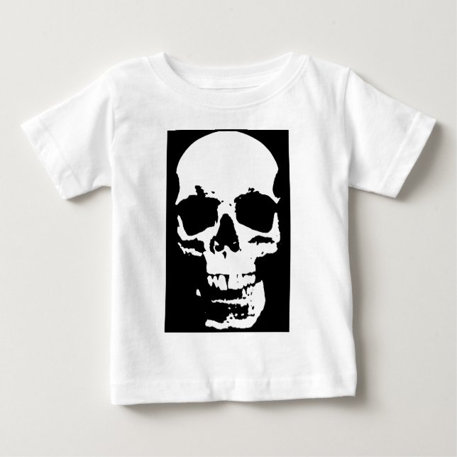 T-shirt Na moda de Arte Pop a Preto e Branco Legal (Frente)