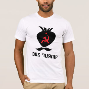 T-shirt Nabo do DAS (nabo, martelo/foice, & moustache)