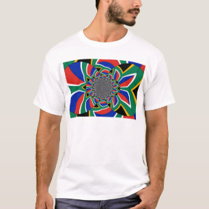 T-shirt Nação Arco-Íris: Vibrante Impressão de Arte na Áfr