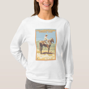 T-shirt Nacional de Yellowstone do vaqueiro a cavalo -