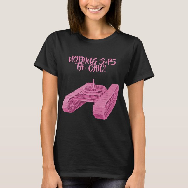 T-SHIRT NADA INTERROGA ESTA MULHER CHIC TRACKS PINK (Frente)