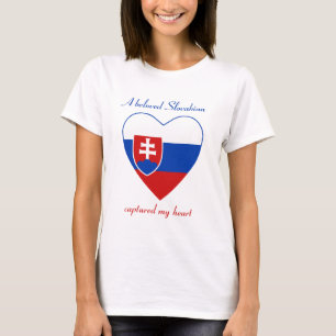 T-Shirt Namorada da Bandeira da Eslováquia