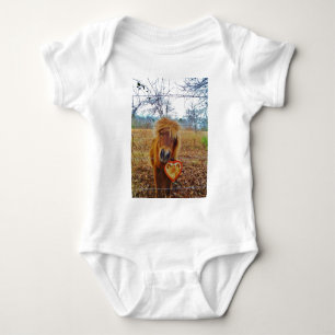 T-shirt Namorados Coração Miniatura Cavalo Marrom