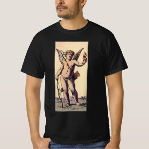 T-shirt Namorados Cupido Clindfolado, Cartão Vintage Tarot