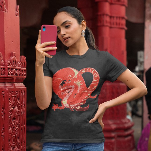 T-shirt Namorados do Coração do Dragão (Zazzle Dragon Heart Valentine T-Shirt womens cover)