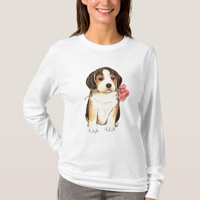 T-shirt Namorados Rosa Beagle (Frente)