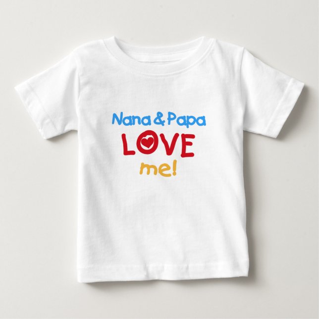 T-shirt Nana e papai me amam (Frente)