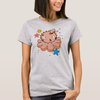 T-shirt Nano do Hanes das mulheres com polvo legal