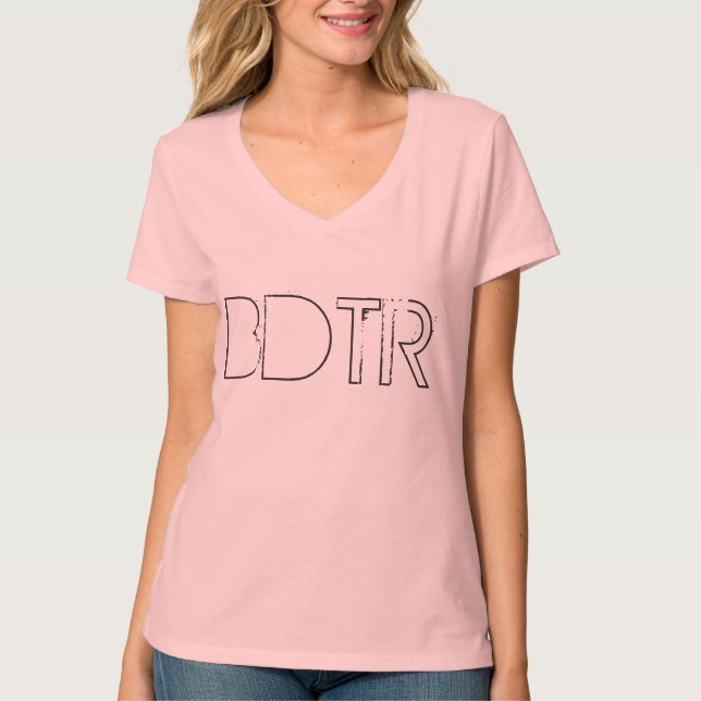 T-shirt Nano do V-Pescoço do Hanes das mulheres (Frente)