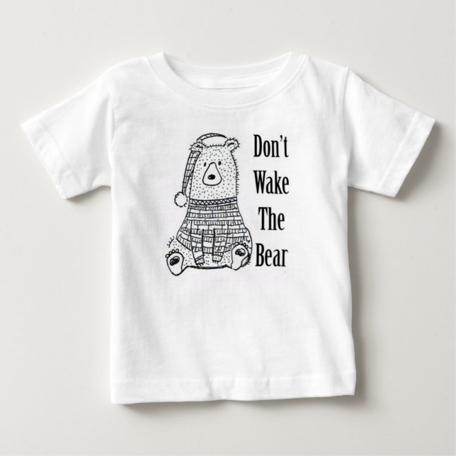 T-shirt Não acorde o urso (Frente)