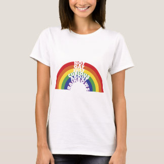 T-shirt Nao alegre - apenas curioso sobre arcos-íris