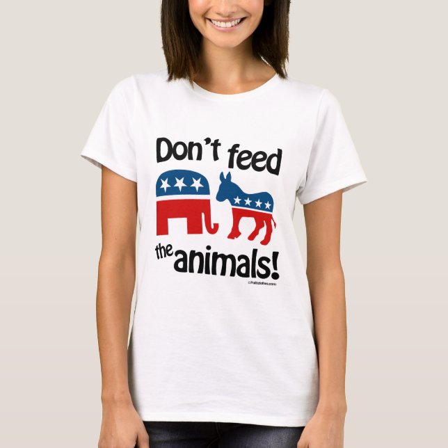 T-shirt Não alimente os animais - (Frente)