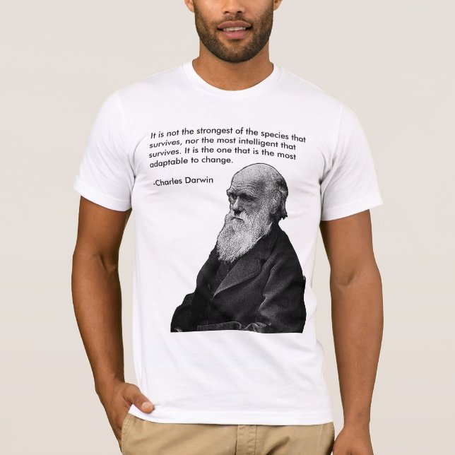 T-shirt Não é o mais forte…. - Charles Darwin (Frente)