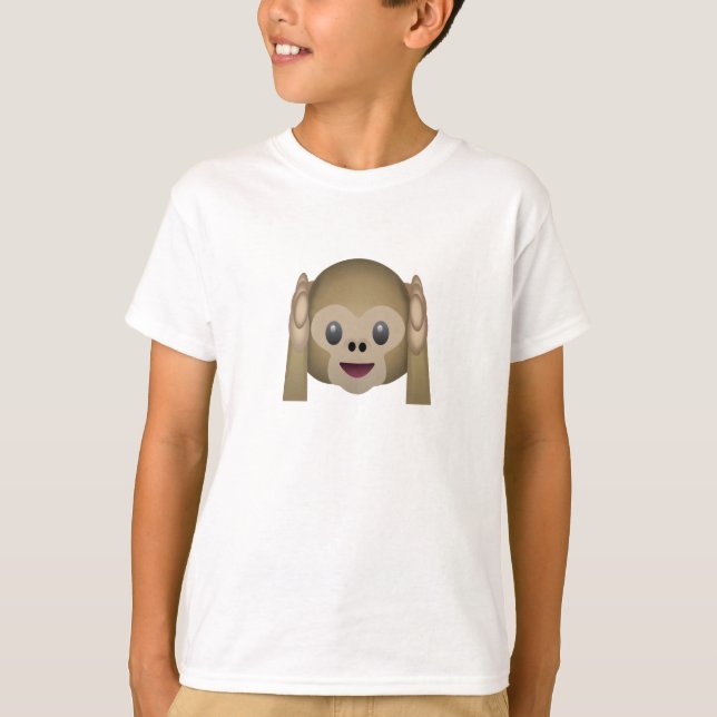 T-shirt Não ouça nenhum macaco mau Emoji (Frente)