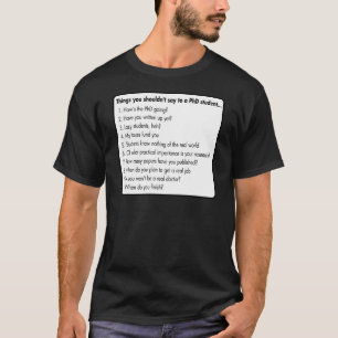 T-shirt Não peça um PhD