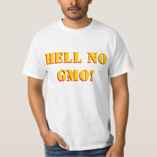 T-shirt Não pia batismal do estêncil de GMO, parte