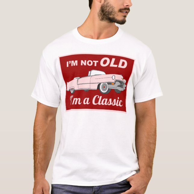 T-shirt Nao velho mas clássico - rosa (Frente)