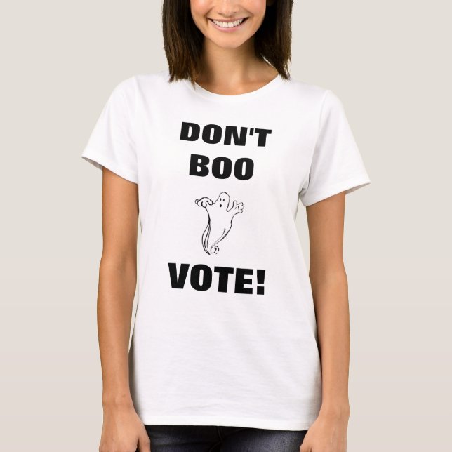 T-shirt Não votem no Boo! - Camisa-T feminina de 2 bk (Frente)