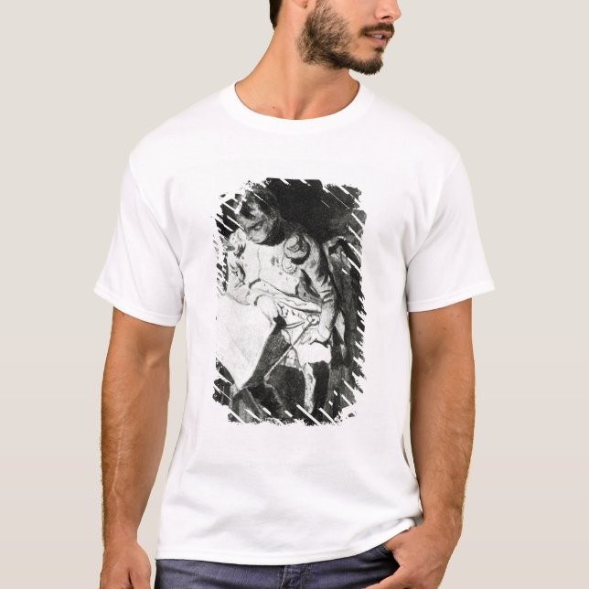 T-shirt Napoleon que estuda seus mapas pelo lamplight, (Frente)