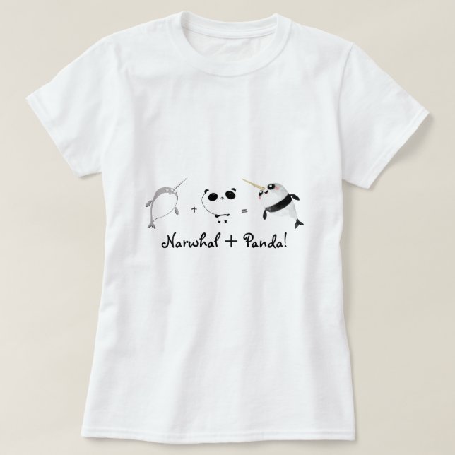 T-shirt Narwhal mais a panda! (Frente do Design)