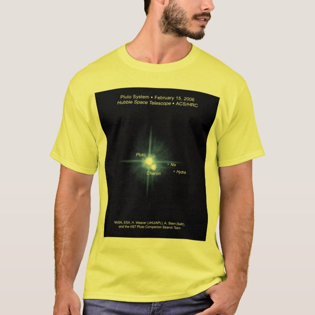 T-shirt NASA/Pluto/Charon/Nix/Hydra (Frente)