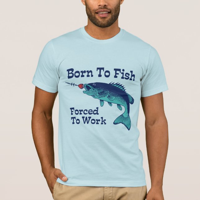 T-shirt Nascer A Peixe Forçado A Trabalhar (Frente)