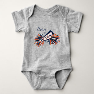 T-shirt Nascer ao elogio - azul marinho, laranja e branco