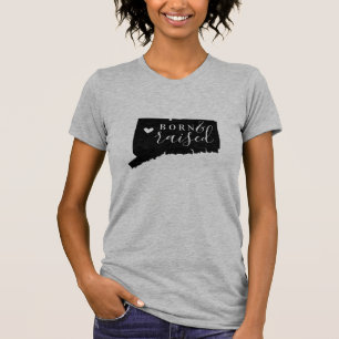 T-shirt Nascer de Connecticut e Tee State Raised