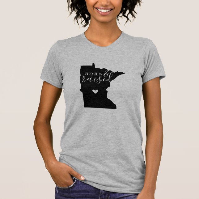 T-shirt Nascer de Minnesota e Tee Raised State (Frente)