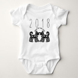 T-shirt Nascer no ano do Romper 2018 do bebê do cão
