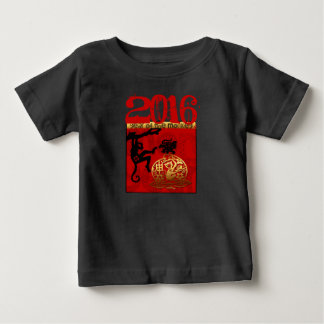 T-shirt Nascer no Ano Personalizado Ano Macaco Teto Bebê