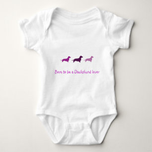 T-shirt Nascer para amar Dachshunds-Roxo