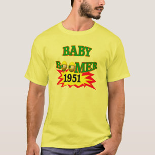 T-shirt Nascido no Baby Boom 1951