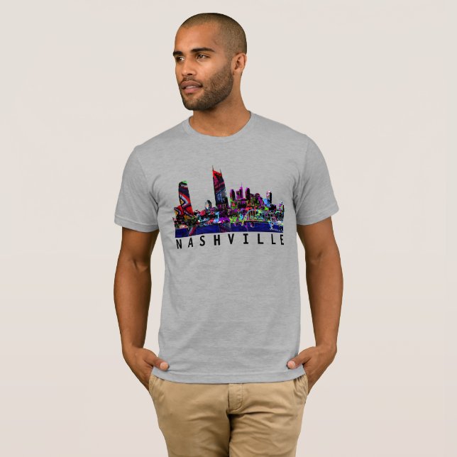 T-shirt Nashville, Tennessee em grafite (Frente Completa)