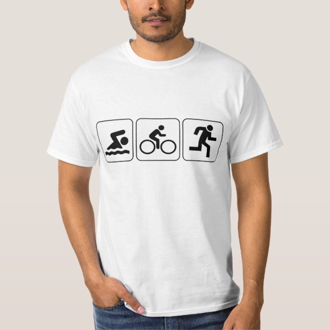 T-shirt Natação, bicicleta, funcionamento - Triathlon (Frente)