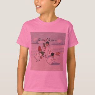 T-shirt Natais vintages Clássicos Filha de Neve