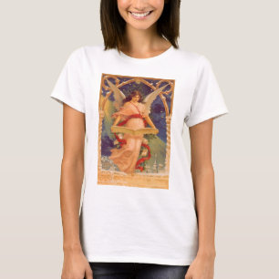 T-shirt Natal Antigo, Anjo Vitoriano Lendo Bíblia